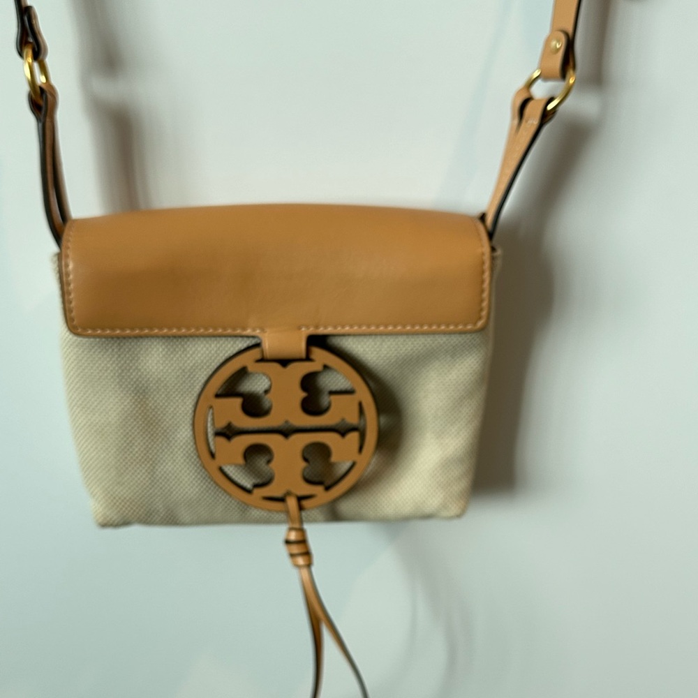 Tory Burch Miller Canvas & Leather Crossbody bag.